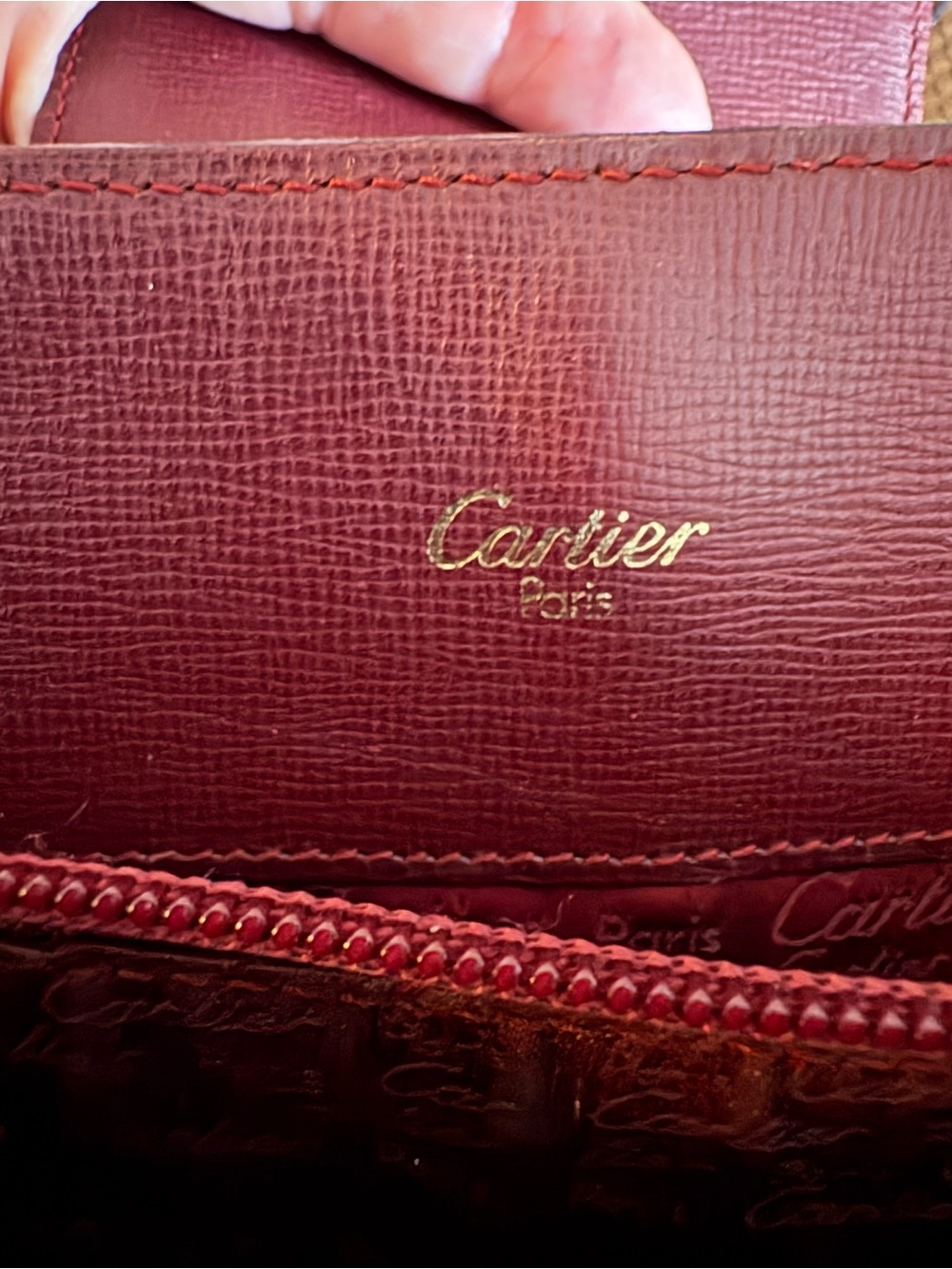 Cartier Must de Cartier Vintage Leather Shoulder Bag - Bordeaux Burgundy - Picture 14 of 14